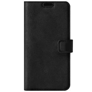 Skórzany pokrowiec na smartfon RFID Portfel z Klapką Premium - Nubuk Czarny - TPU Czarne